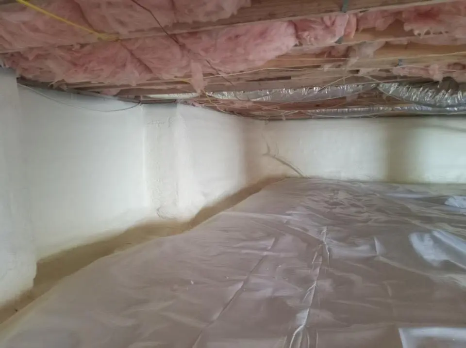 Crawl space encapsulation with closed-cell spray foam for Attic Insulation in Wells